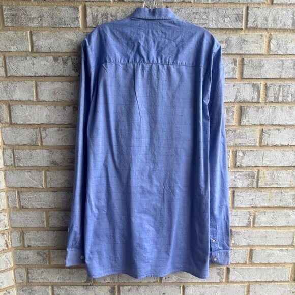 Serge Blanco Long Sleeve Button Up 100% Cotton Dress Shirt Men's Size 4XL - Picture 2 of 11